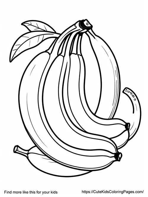 Banana free coloring page for kids