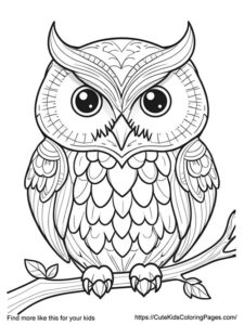 Owl free coloring page for kids