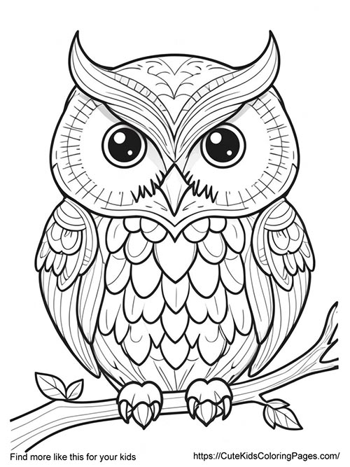 Owl free coloring page for kids