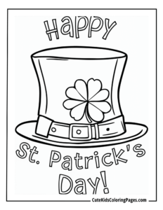 St. Patrick's Day coloring page free pdf download