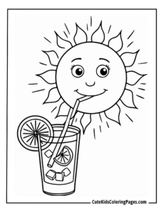 summer coloring page free pdf download