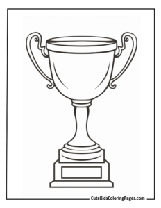 trophy with designed handle.
