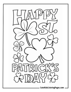 St. Patrick's Day coloring page free pdf download