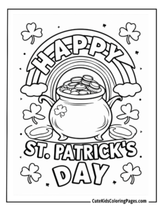 St. Patrick's Day coloring page free pdf download