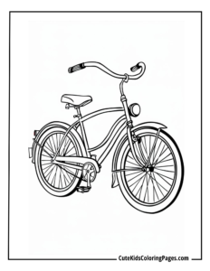 bicycle coloring page free pdf downlaod