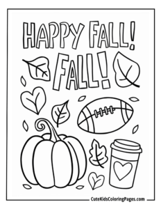 Fall coloring page free pdf download