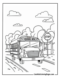 school bus coloring page free pdf download