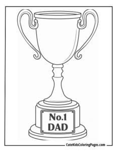 Trophy for Dad showing love and give a title of no.1 dad.