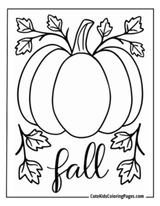 Fall coloring page free pdf download