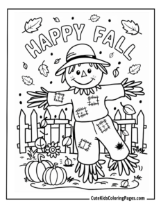 Fall coloring page free pdf download