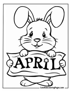 April coloring page free pdf download