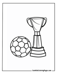 Football trophy coloring page free pdf download