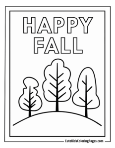 Fall coloring page free pdf download