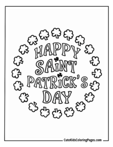 St. Patrick's Day coloring page free pdf download