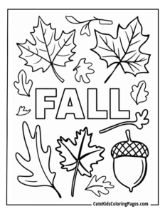 Fall coloring page free pdf download