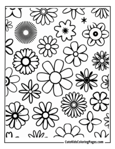 flower coloring page free pdf download