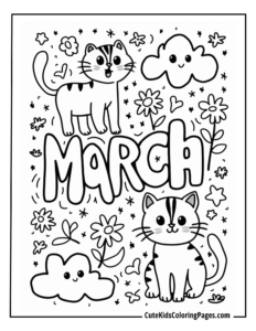 March coloring page free pdf download