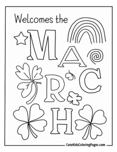 March coloring page free pdf download