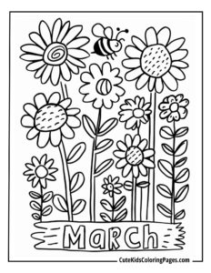 March coloring page free pdf download
