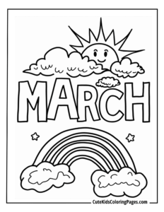 March coloring page free pdf download