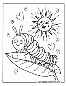 Insect coloring page free pdf download