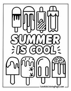summer coloring page free pdf download