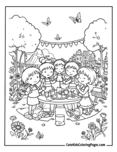 spring function coloring page free pdf download