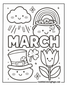 March coloring page free pdf download