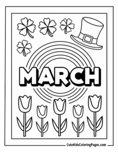 March coloring page free pdf download