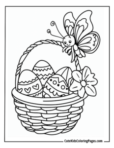 Easter coloring page free pdf download