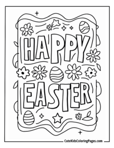 Easter coloring page free pdf download
