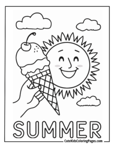 summer coloring page free pdf download