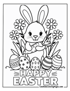 Easter coloring page free pdf download