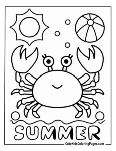 Beach coloring page free pdf download