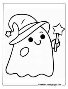 Ghost coloring page free pdf download