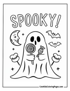 Ghost coloring page free pdf download