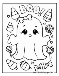 Ghost coloring page free pdf download