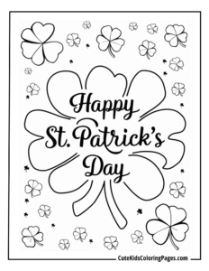 St. Patrick's Day coloring page free pdf download