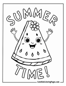 summer coloring page free pdf download