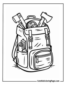 Camping coloring page free pdf download