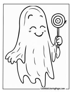 Ghost coloring page free pdf download