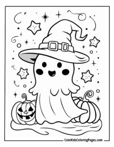 Ghost coloring page free pdf download
