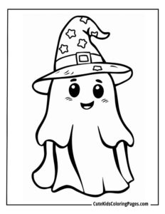 Ghost coloring page free pdf download
