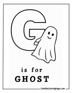 Ghost coloring page free pdf download