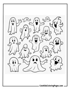 Ghost coloring page free pdf download
