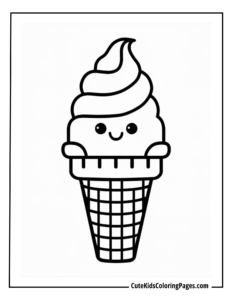 Ice cream cone coloring page free pdf download