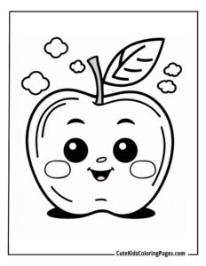 Apple coloring page free pdf download