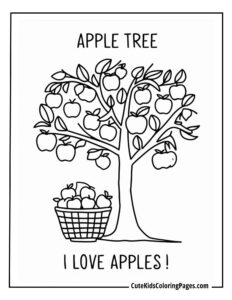 Apple coloring page free pdf download