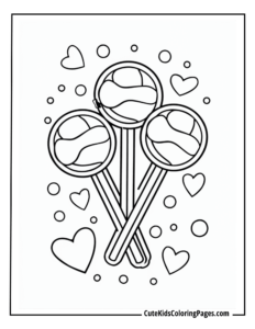 Candy coloring page free pdf download