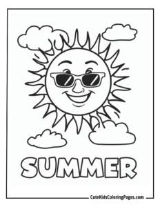summer coloring page free pdf download
